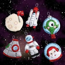 Bucilla Felt Ornaments Applique Kit Set of 6-Christmas to The Moon