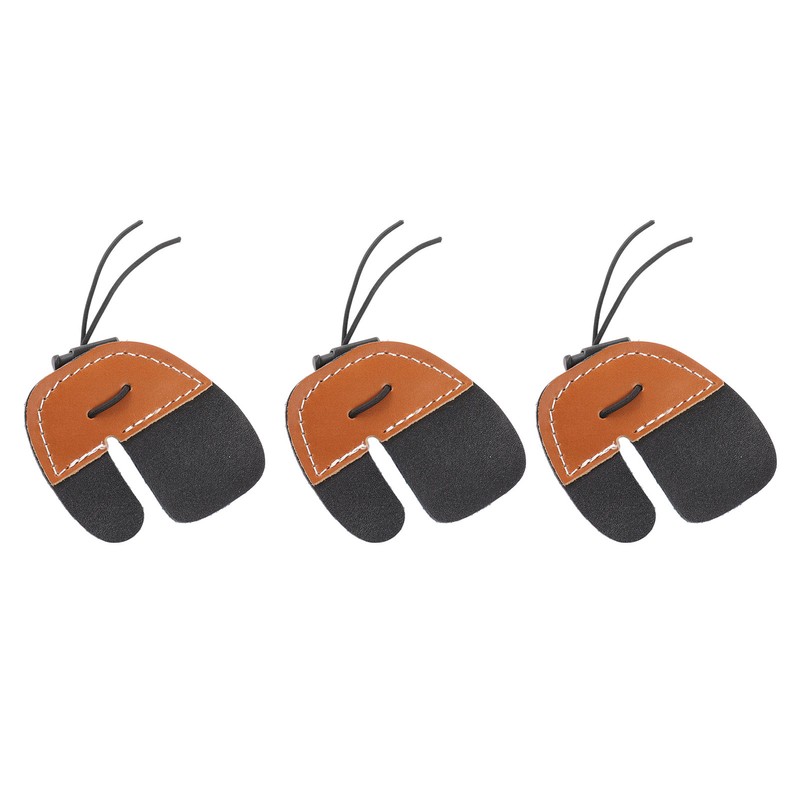 3pcs Archery Finger Tabs Thickened Double Layer PU Leather Archery