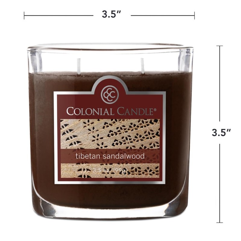 Colonial Candle Tibetan Sandalwood Scented Jar Candle, 2 Wick, 3.5