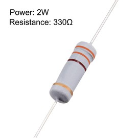 uxcell 50Pcs 330 Ohm Resistor, 2W 5% Tolerance Carbon Film Resistors, 4 Bands for DIY Electronic Projects and Experiments