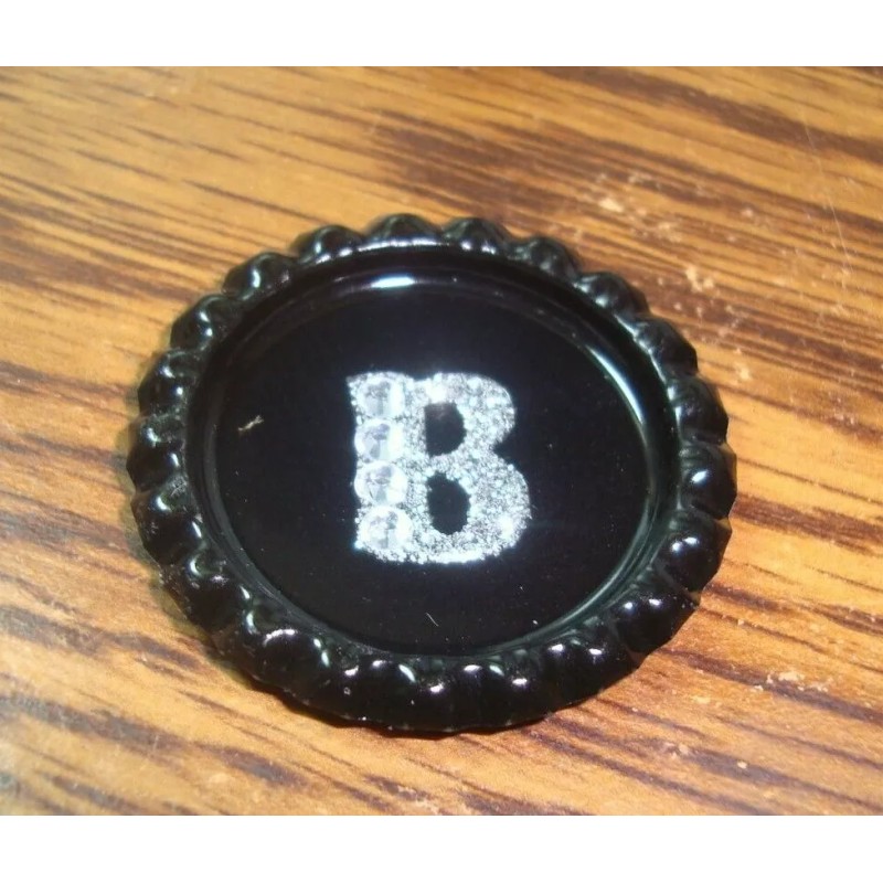 Golf Design " B " Alpha Initial Bling Black Bottle