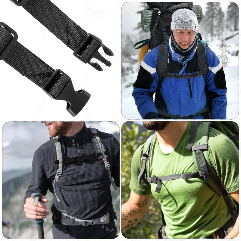 Bruislard 2 Pcs Replacement Backpack Waist Strap Black Backpacks Chest