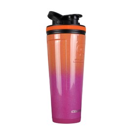 Ice Shaker Stainless Steel Shaker Bottle | 36oz, Summer | Stays Cold for 30+ Hours | Insulated Cup with Twist-on Agitator | Odor-Free Shaker Cup for Protein Shakes, Water, Smoothies