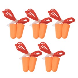 Shuade 5 Paar Ohrstöpsel, wiederverwendbar, Schaumstoff-Ohrstöpsel mit Umhängeband, für Arbeit, Studium, Ruhe, Schlaf, Bau, Geräuschunterdrückung, Ohrstöpsel