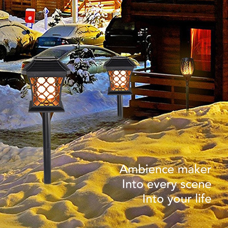 Solar Flame LED Lights Simulation Flickering Flame Grid Shape for