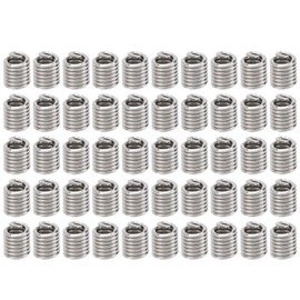 50pcs Wire Thread Insert Kit, 304 Stainless Steel NPT UNC 4-40 X 1-3D Screws Sleeve Assortment Helical Type Coiled for Automotive Repairs(2D)