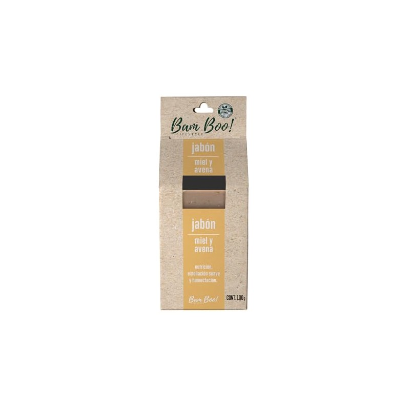Jabón Artesanal Natural Miel y Avena 100 g Bam Boo!
