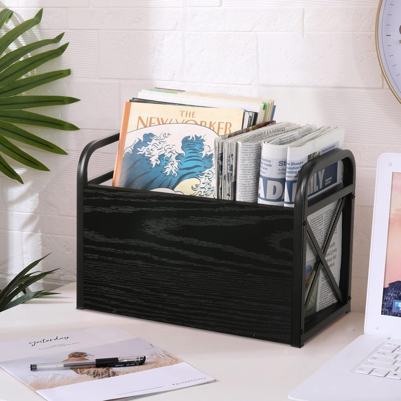 YINMIT Magazine Holder, Magazine Rack Floor, Magazine Storage Basket, Folder