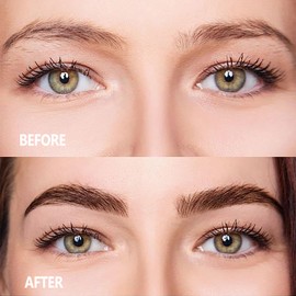 QIAWES Waterproof Eyebrow Pen - Micro Tip Eyebrow Pencil, Liquid Eyebrow Fork Tip Pen, Microblading Eyebrow Pen, Creates Natural 3D Eyebrow Hair, Long Lasting (Dark Brown)