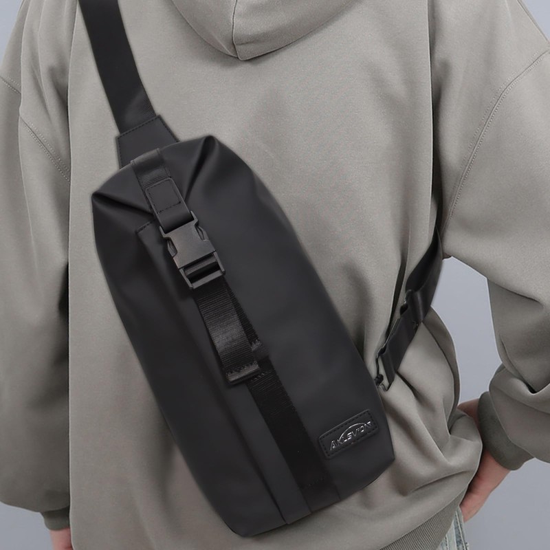 Crossbody Sling Bag, Water Resistant Daypack, Multi-Compartment Design, for Hiking