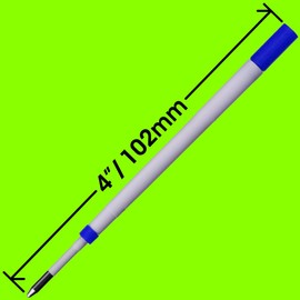 Jaymo Replacement for Cross Slim 8783 - Measures 4 in / 102 mm Long - Ballpoint Pen Refill - 2 Blue