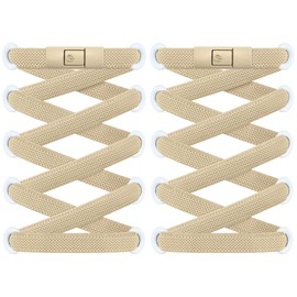 RJ-Sport Tieless Elastic Shoe Laces - Heavy Duty No Tie Shoelaces for Kids and Adult with Strong Lock and Speed Shoestrings Brown