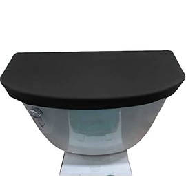 Madeals Velvet Toilet Tank Lid Cover Fabric Cover for A Lid Toilet Tank Black