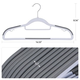 NCXTKJ Heavy Duty Suit Hangers 30 Pack, Non-Slip, 0.2'' Slim, 360° Swivel Hook, Space-Saving Clothes Hangers for Suit, Shirt & Pants, Light and Dark Gray