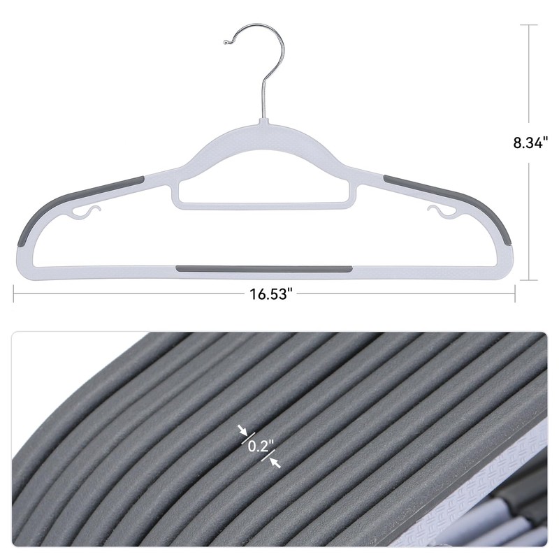 NCXTKJ Heavy Duty Suit Hangers 30 Pack, Non-Slip, 0.2'' Slim,