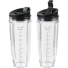 BLEND ( 2 Pack ) 32 OZ Cup with Sip N Seal Lids Compatible with Nutri Ninja Auto-iQ