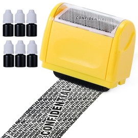 Identity Theft Protection Roller Stamps - Confidential Roller Stamp Including 6-Pack Refills, Anti Theft, Privacy & Security Stamp, Designed for ID Blackout Security