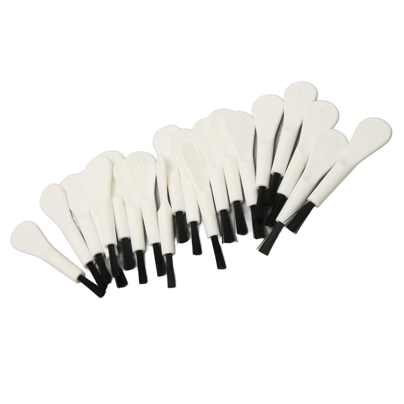 20pcs White Handle Black Hair Sound Aid Cleaning Brush Professional