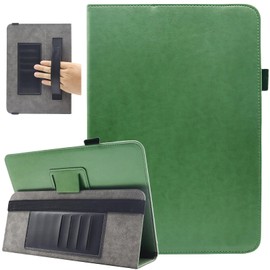 Universal 10 Inch Tablet Case, Universal 10.1 Inch Tablet Case, Viclowlpfe Protective Folio Stand Android Case for 9.6-11 Inch Tablet with Hand Strap and Cards Slots, Olive Green