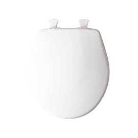 Mayfair by Bemis Round Plastic Toilet Seat White Never Loosens Removes for Cleaning