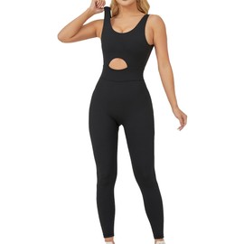 LEOMEOYEE Workout Jumpsuits for Women-Jumpsuits Backless Women Sleeveless Yoga One Piece Jumpsuits V Shaped Backless