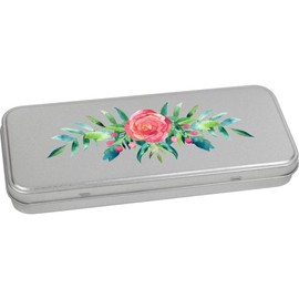 Azeeda 'Florals' Metal Hinged Stationery Tin/Storage Box (TT00203659)