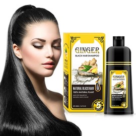 500ml Ginger Black Hair Shampoo, Ginger Shampoo Fast Black Hair Colour Colouring Shampoo, 2-in-1 Half Time Shampoo in Last 30 Days, 5 Minutes Finsh