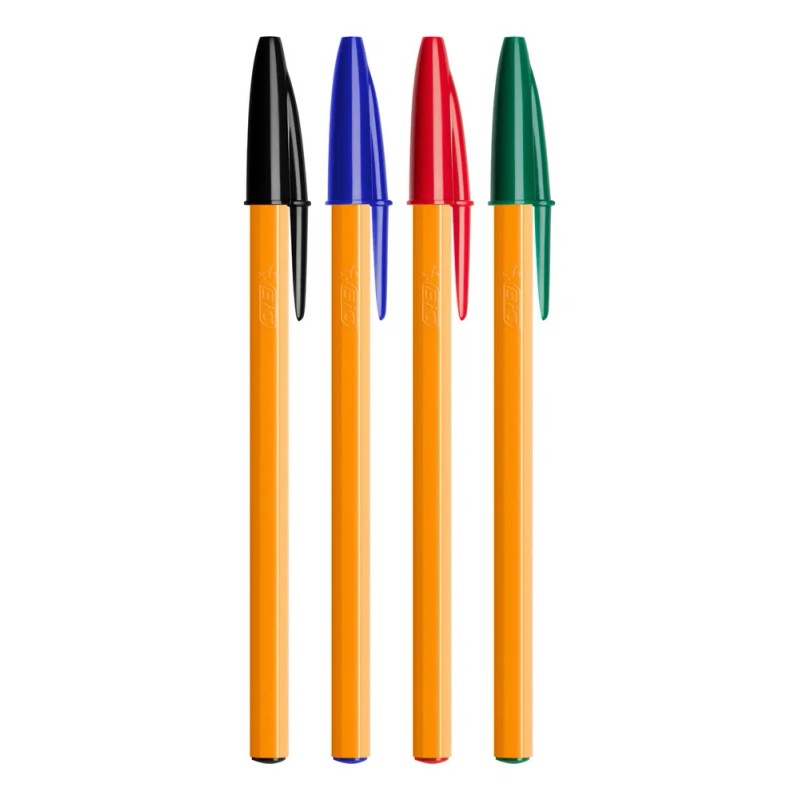 Plumas Lapiceros BIC Precisión Punto Fino Barril Amarillo Tinta Azul