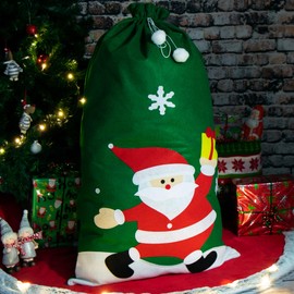 com-four® Christmas Gift Bag with Christmas Motifs, Santa Bag for Filling, Christmas Sack for Santa Costume