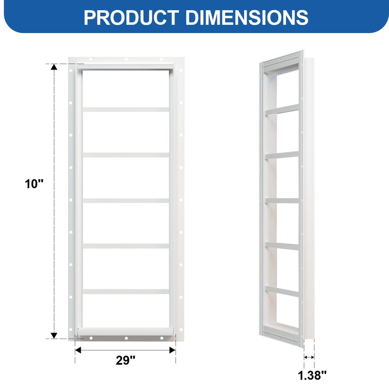 NeatiEase 2 Pack Shed Windows 10"x35", Transom Window Fixed Design
