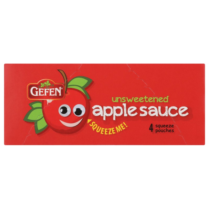 GEFEN APPLESAUCE POUCH UNSWTND 4PK