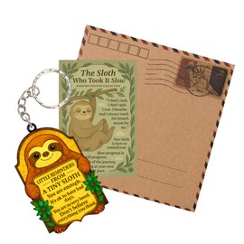 Rusaten Positive Sloth Keychain Inspirational Gifts For Women Men, Positive Sloth Gifts For Women, Birthday Valentine Emotional Support Gift For Teacher, Mom, Dad, Daughter, Friend, Coworker