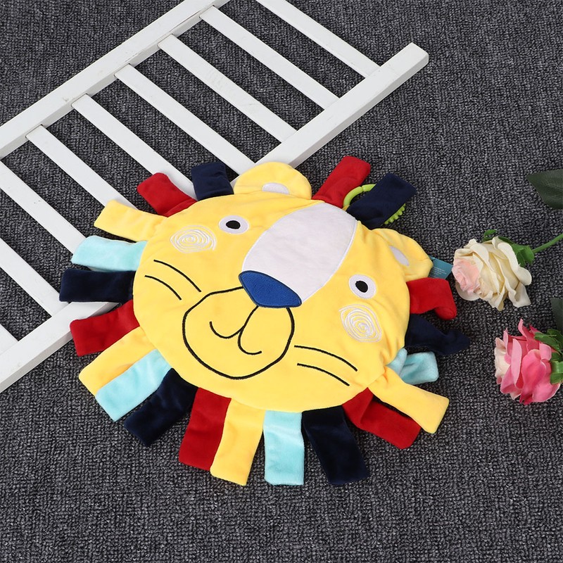 Infant Pillow Cartoon Animal Doll Soothing Baby Comforting Plush Rattle