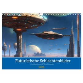 Futuristische Weltraumschlachten (Wandkalender 2026 DIN A3 quer), CALVENDO Monatskalender