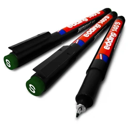 Edding 140S Permanent Pen - Superfine 0.3mm Nib - Pack of 3 Green