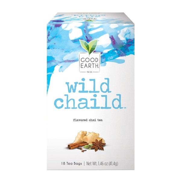 Good Earth Chai Tea, Wild Chaild, 18 Count Tea Bags (Pack of 6) (Packaging May Vary)