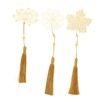 KICHOUSE Metal Bookmarks Tassels 3pcs Flower Bookmarks Metal Material for
