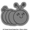 'Cute Smiling Caterpillar' Rubber Stamp - Unmounted Design for Crafting