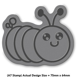 'Cute Smiling Caterpillar' Rubber Stamp - Unmounted Design for Crafting & Scrapbooking, A7 (RS00056931)