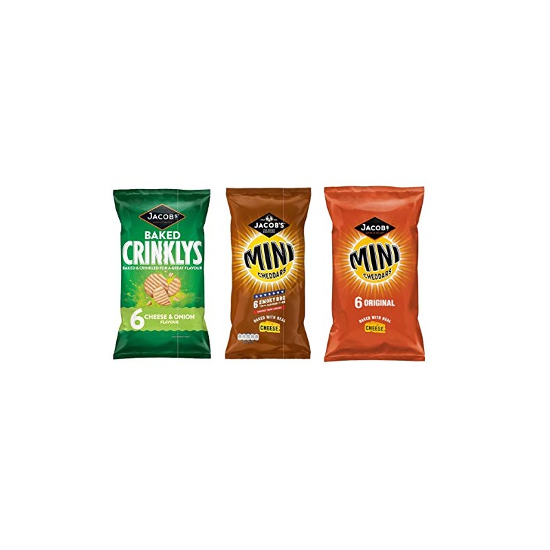 Jacob's Mini Cheddars Variety Pack (Crinklys Cheese & Onion, Mini