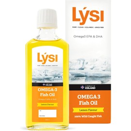 LÝSI Omega 3 Aceite de Pescado 240 ml con Omega-3 y EPA DHA, Sabor Limón Mezcla de diferentes pescados, para toda la familia y embarazadas, sin gluten y azúcar