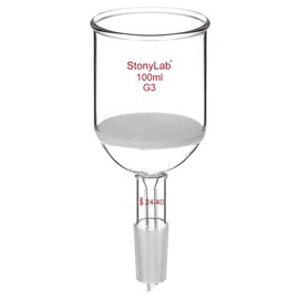 stonylab Buchner Filtering Funnel, Borosilicate Glass Buchner Filtration Funnel with Fine Filter Disc (G3) and 24/40 Lower Standard Joint, 100 ml