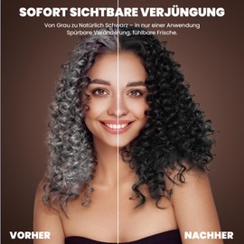 Black Hair Dye Shampoo gegen graue Haare 500 ml natürliches 3-in-1 Haarfärbeshampoo in Schwarz, semi-permanente Haarfarbe für Männer und Frauen