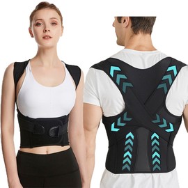 Posbaer Back Straightener Comfortable and Adjustable Back Support Belt, Posture Corrector Back Men Women, Open Your Shoulders