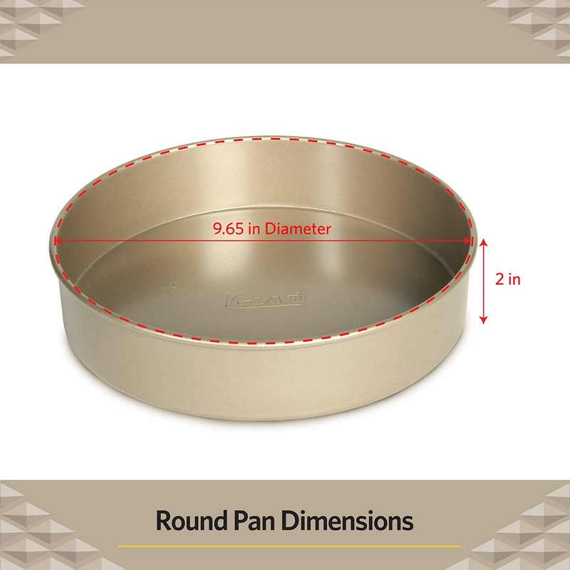 Glad Round Baking Pan Nonstick - Heavy Duty Metal Bakeware