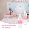 URROMA Baby Shower Water Bottle Labels, 48 Pcs Pink Water