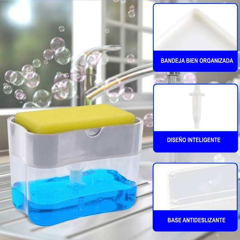 CHIC-FANTASY Dispensador de jabón para Cocina con Soporte de Esponja