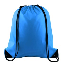 PLULON Sky Blue Drawstring Bags Drawstring Backpack Bulk, String Backpack Cinch Sack Sport Gym Bags for Yoga Traveling Outdoor Sports