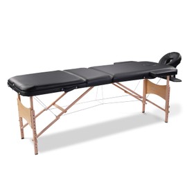 Strawberry Fairy Versatile Portable Massage Table, Height Adjustable for Comfort, Easy to Set Up with Carrying Case, Black