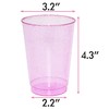 Homy Feel 12 Oz Pink Glitter Plastic Cups 50PCS,Disposable Cocktail